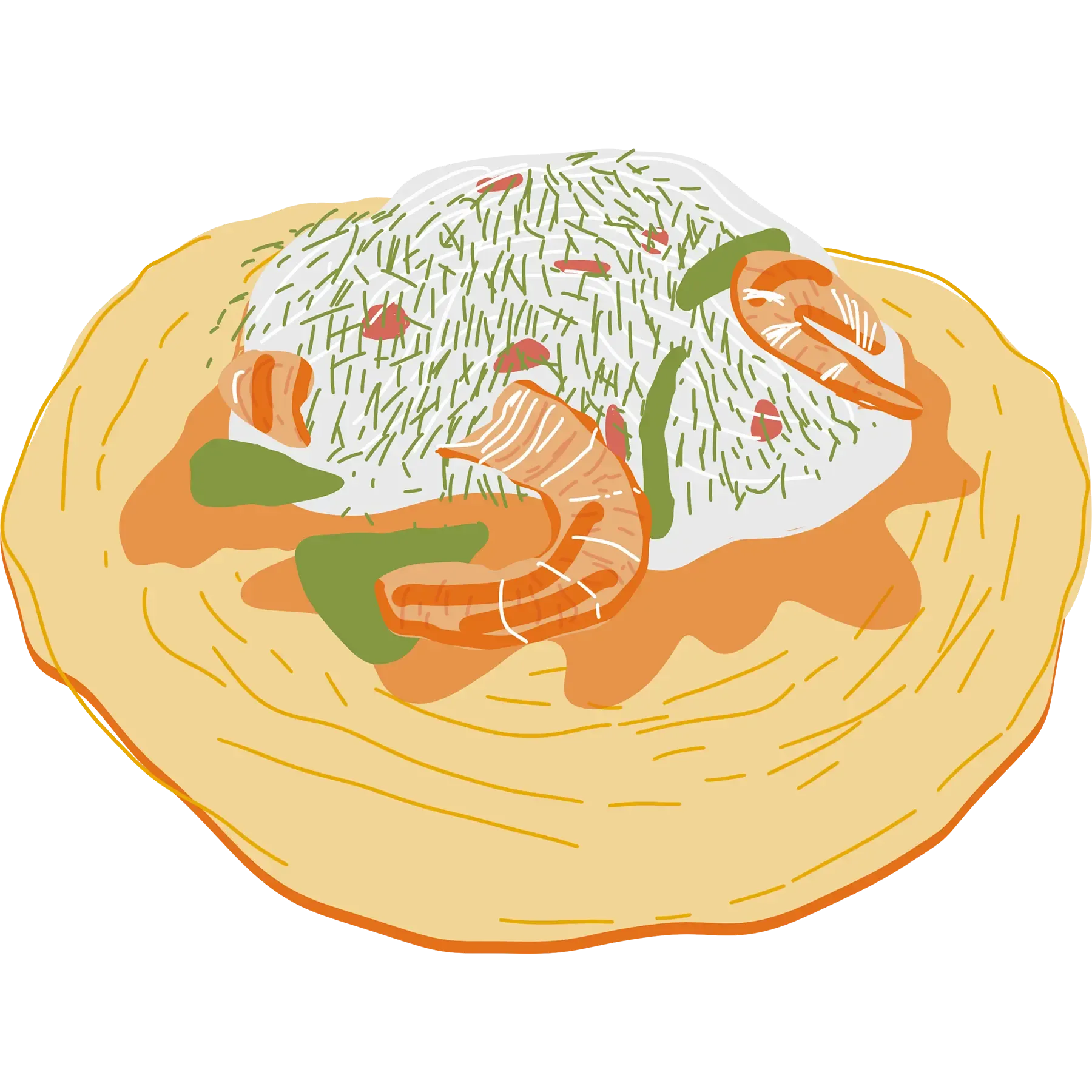 омлет с креветками